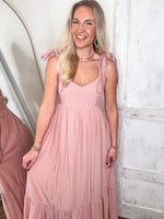 Load image into Gallery viewer, More Than Enough Mauve Babydoll Maxi Dress
