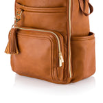 Load image into Gallery viewer, Cognac Boss Plus Itzy Ritzy Backpack Diaper Bag
