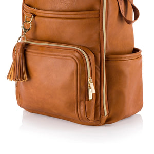 Cognac Boss Plus Itzy Ritzy Backpack Diaper Bag