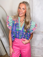 Load image into Gallery viewer, Felt For You Purple Printed THML Blouse
