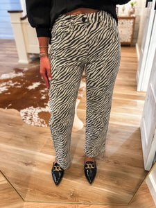 Fun Time Vintage Zebra Straight Just Black Denim