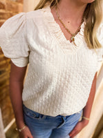 Load image into Gallery viewer, First Impressions Ivory Textured Blouse
