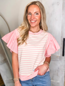 Change My Mind Pink Stripe Blouse