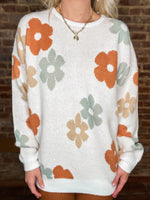 Load image into Gallery viewer, Wonderful Place Teal &amp; Rust Floral Sweater
