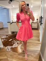 Load image into Gallery viewer, Showing Off Pink Front Zip Mini Dress
