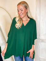 Load image into Gallery viewer, Change My Mind Forest Green Collared Blouse
