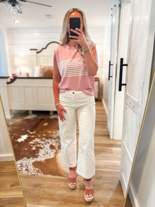 Met My Match Powder Pink Knit Vest Blouse