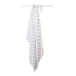 Load image into Gallery viewer, 2-pack Cotton Swaddles - Vintage Bears &amp; Sailboats
