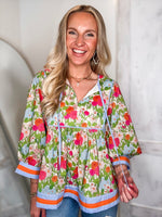 Load image into Gallery viewer, Springing Forward Pastel Floral Blouse
