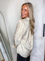 Load image into Gallery viewer, Pearl Shimmer Button Down Blouse
