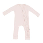 Load image into Gallery viewer, Kyte Baby Ribbed Ruffle Zipper Romper in Blush
