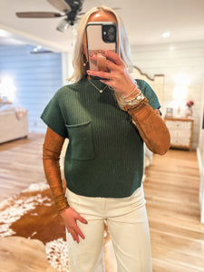Feeling Better Hunter Green S/S Sweater