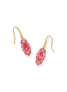 Lindy Rae Pink Crystal Gold Drop Earring