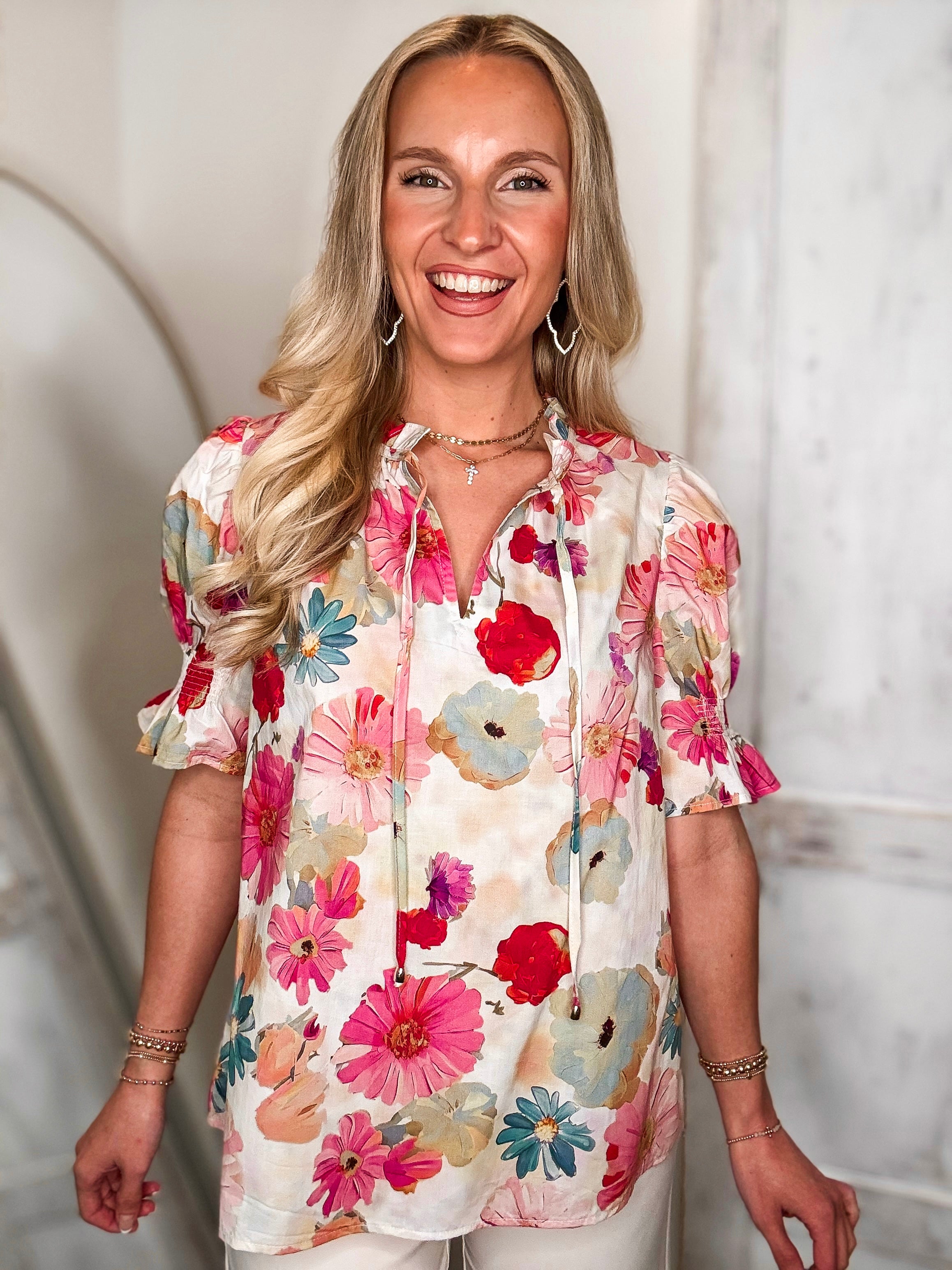 Nothing Sweeter Magenta Floral Blouse