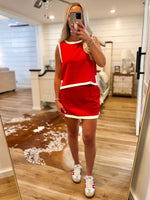 Load image into Gallery viewer, In Time Red Luxe Knit Tank &amp; Skort Set
