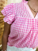 Load image into Gallery viewer, Sweet Spring Textured Pink Blouse
