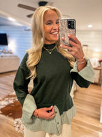 Load image into Gallery viewer, Standing By Forest Contrast Sweater Blouse
