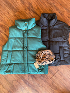 For Your Information Black Puffer Vest