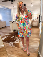 Load image into Gallery viewer, How It Is Multi Paisley Contrast Mini Dress
