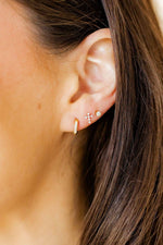 Load image into Gallery viewer, Huggie Earrings - Scarlett Hoop Gold 8mm CZ
