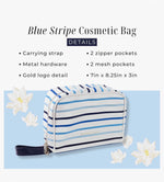 Load image into Gallery viewer, Draper James Blue Stripe Cosmetic Bag
