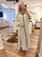 Load image into Gallery viewer, Long Distance Olive Stripe Maxi Dress
