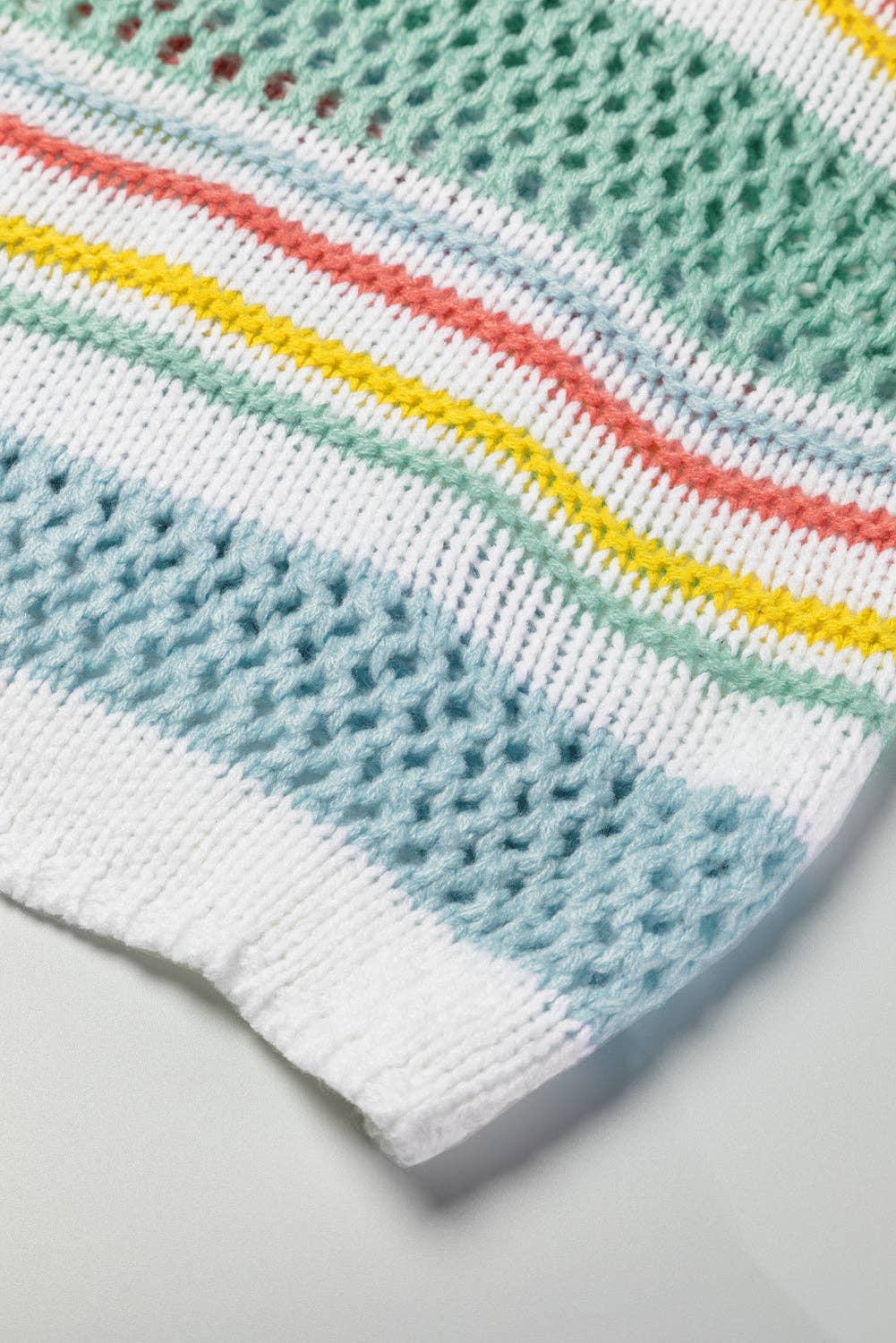 Hey There Multicolor Hollow Striped Knit Sweater