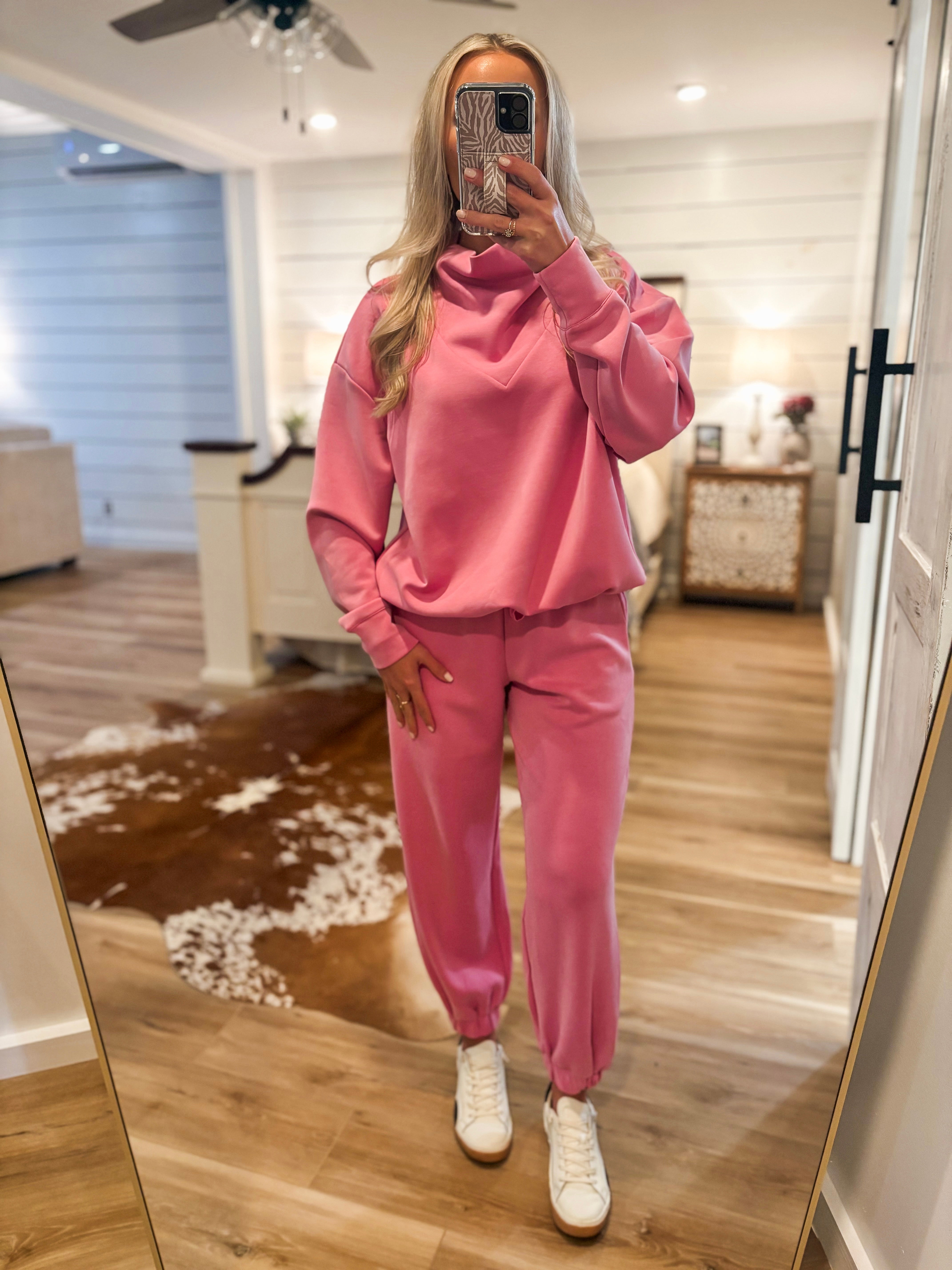 Set The Tone Pink Modal Pullover & Jogger Set