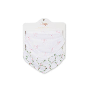 2-pack Bandana Bibs - Bows/Rose Trellis