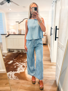 It’s Time Denim Tank & Lounge Pant Set
