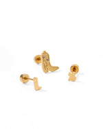 Load image into Gallery viewer, Screwback Stud Earrings - Petite Cowgirl Boot
