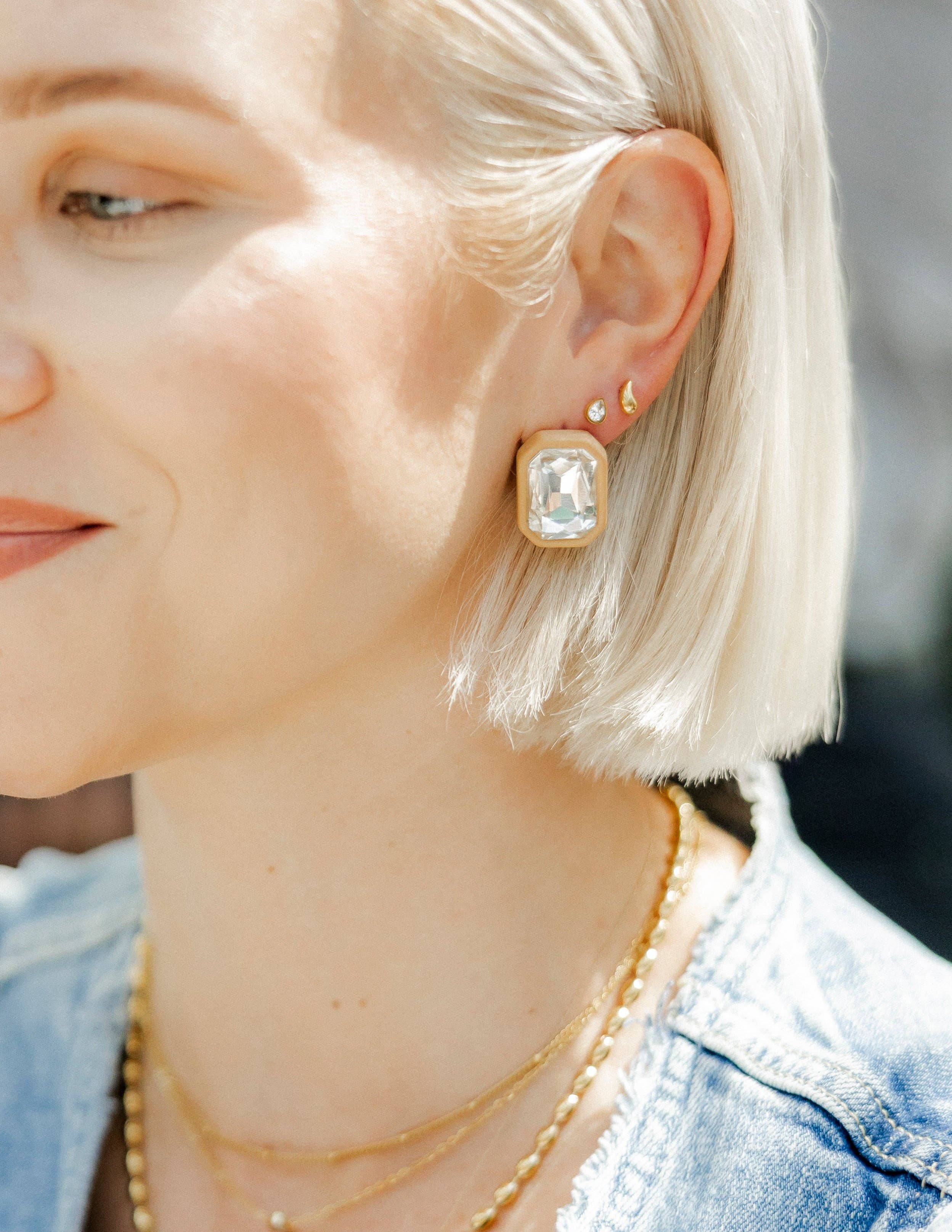 Eva Statement Earrings - Brown