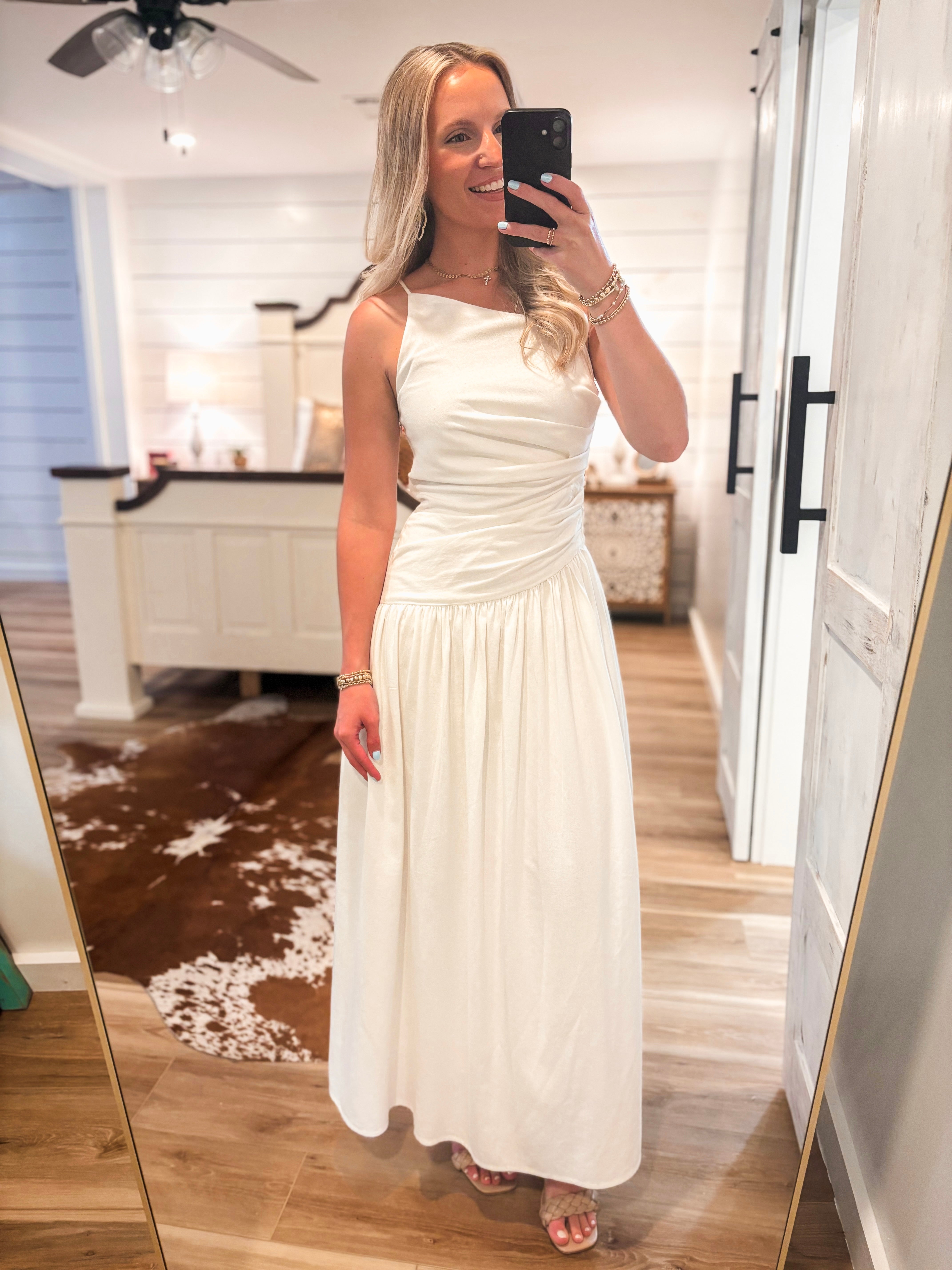 Heaven Sent Ivory Drop Waist Maxi Dress L Heaven Sent Ivory Drop Waist Maxi Dress L