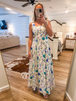 Load image into Gallery viewer, Soulful Bliss Blue Floral Maxi Dress
