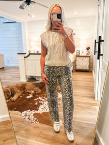 Time To Shine Gold Metallic Sleeveless Sweater