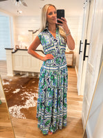 Load image into Gallery viewer, Reason I&#39;m Here Royal Blue Floral PINCH Maxi Dress
