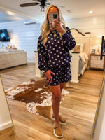 Load image into Gallery viewer, Plans To Go Navy Polka Dot Pullover &amp; Shorts Set
