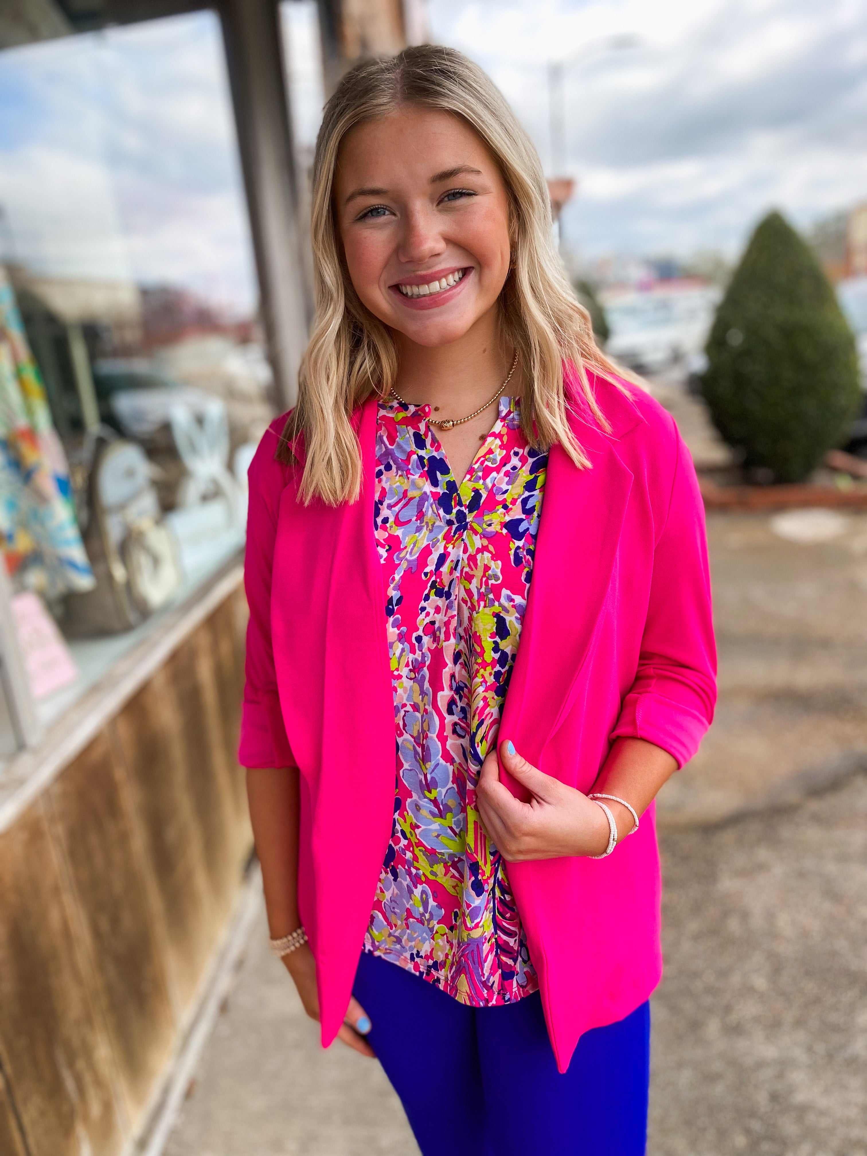 Beat Of Life Hot Pink Blazer