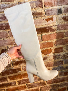 Ivory knee hot sale high boots