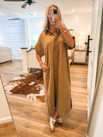 Load image into Gallery viewer, Camel Polo Midi Dress
