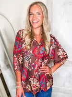 Load image into Gallery viewer, Making It Brown Paisley Blouse
