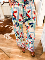 Load image into Gallery viewer, Sunset Stroll Tropical Print Linen Tank &amp; Lounge Pant Set
