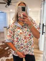 Load image into Gallery viewer, Living On Ivory Multi Floral Blouse
