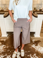 Load image into Gallery viewer, Maybe Next Time Deep Taupe Cropped Flare Pants
