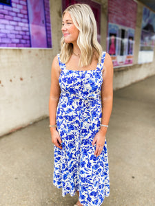 Day In The Life Blue Floral Midi Dress