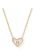 Load image into Gallery viewer, Heart Letter H Gold Short Pendant Necklace
