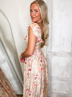 Load image into Gallery viewer, A Little More Peach Multi Floral Midi Dress
