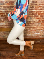 Load image into Gallery viewer, Wind Down Ivory Faux Leather Leggings
