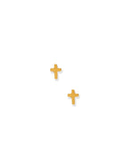 Load image into Gallery viewer, Screwback Stud Earrings - Micro Cross Gold
