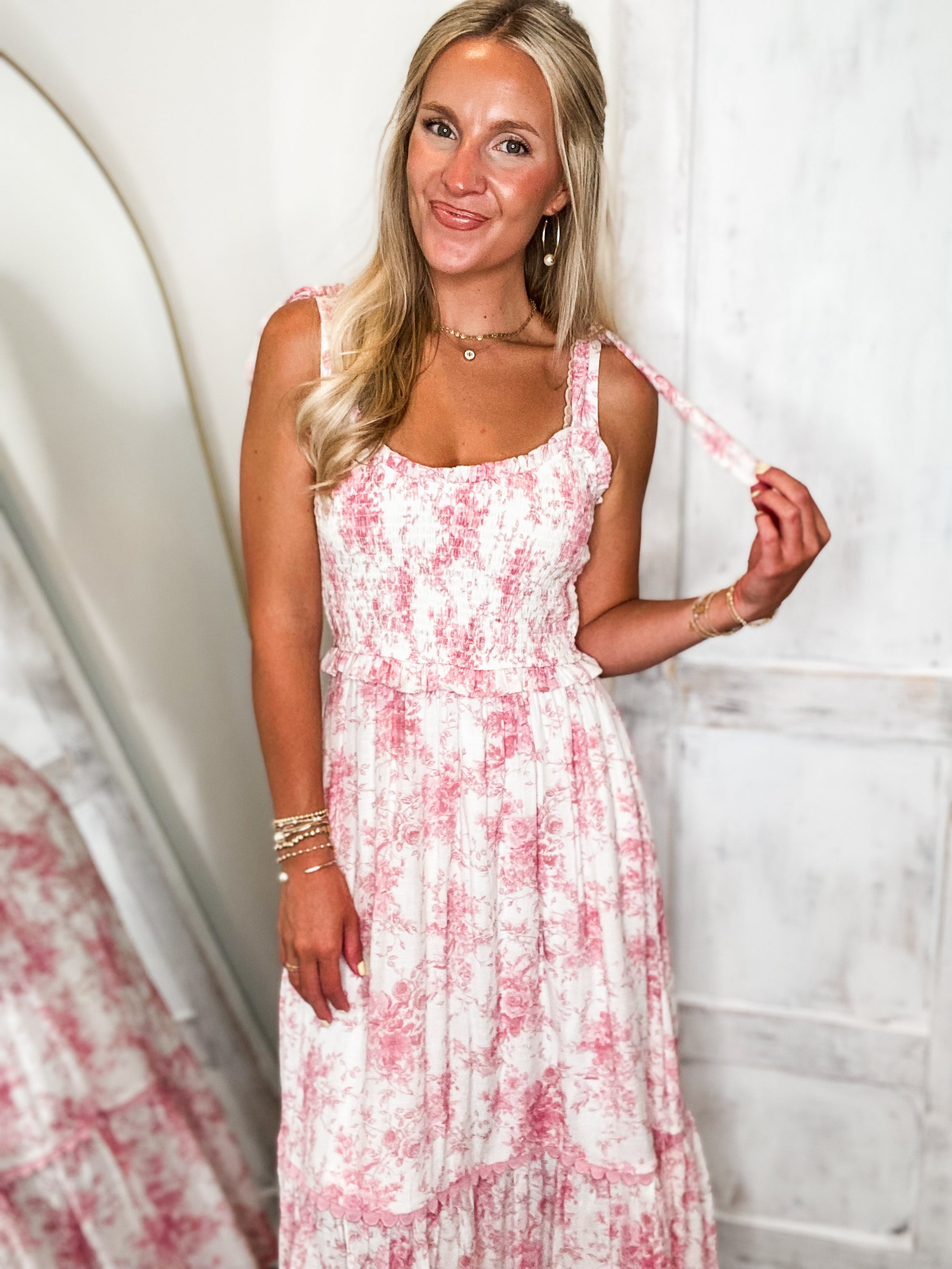 Perfect Potential Mauve Floral Midi Dress
